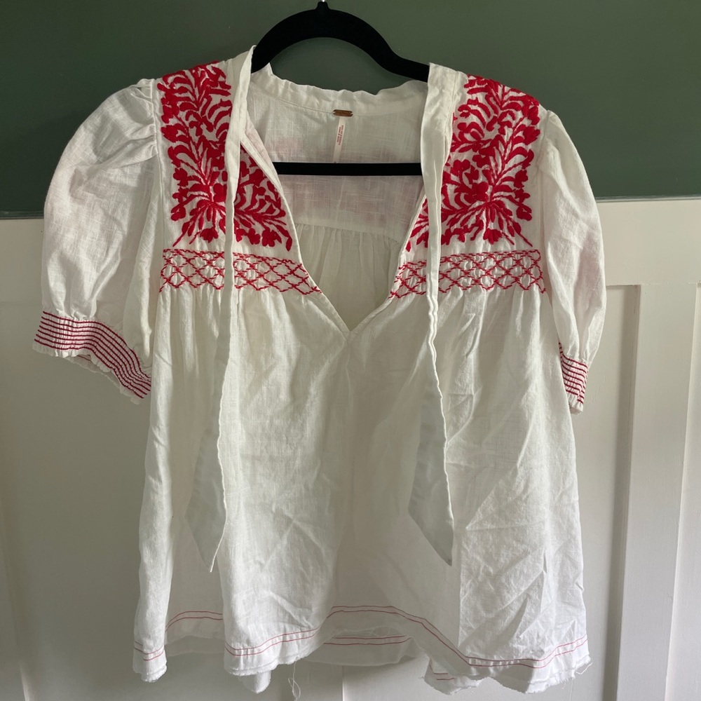 Free People Embroidered Top